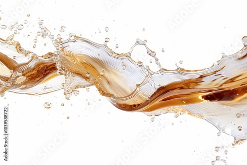 Wallpaper Mural Golden Liquid Splash Isolated On White Background Torontodigital.ca