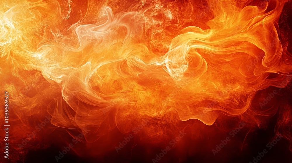 A tight shot of a fiery red and yellow blaze, complete with rising smoke from its upper rear section A tight shot of a fiery red and yellow blaze, complete with rising smoke from its upper rear section