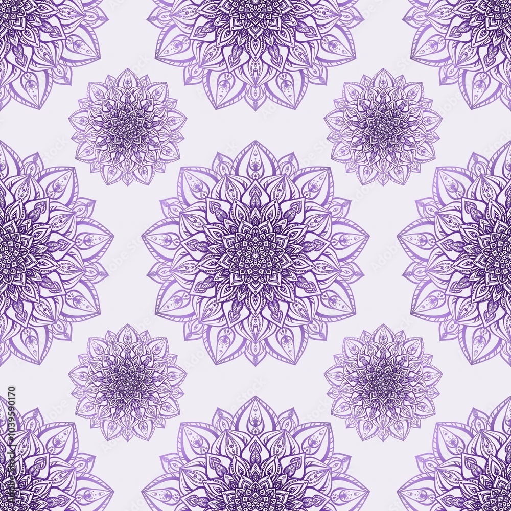 Mandala seamless pattern on background.