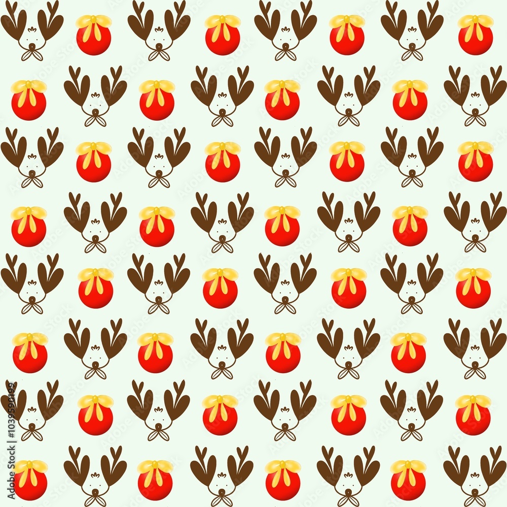 Christmas seamless pattern on background.