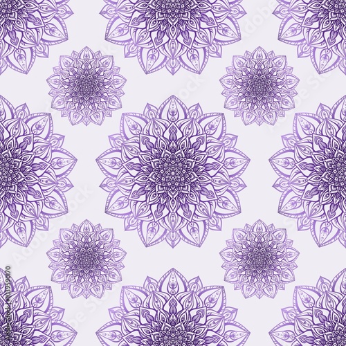 Obraz na płótnie Mandala seamless pattern on background. w salonie