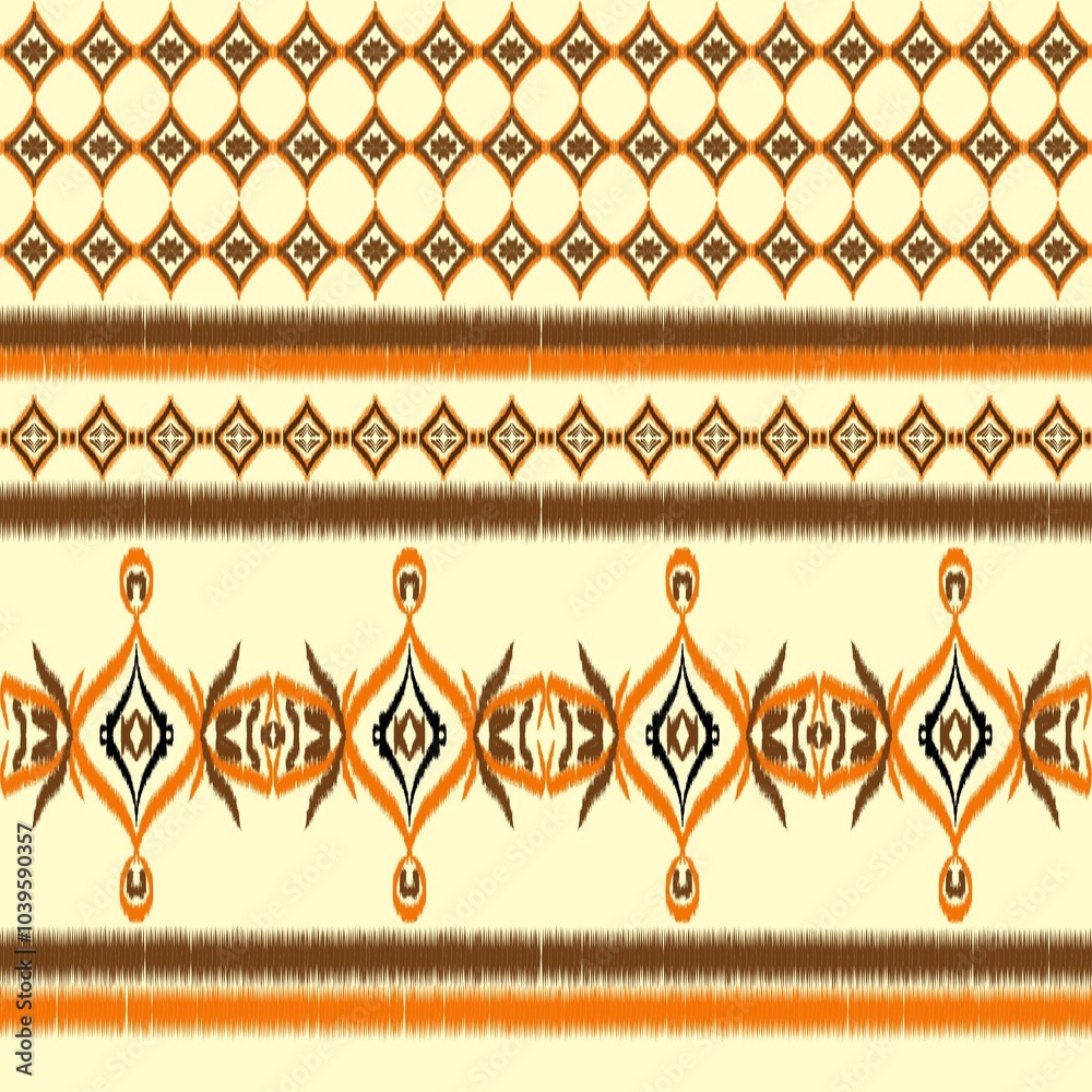 Thai ikat ethnic traditional seamless pattern on background.