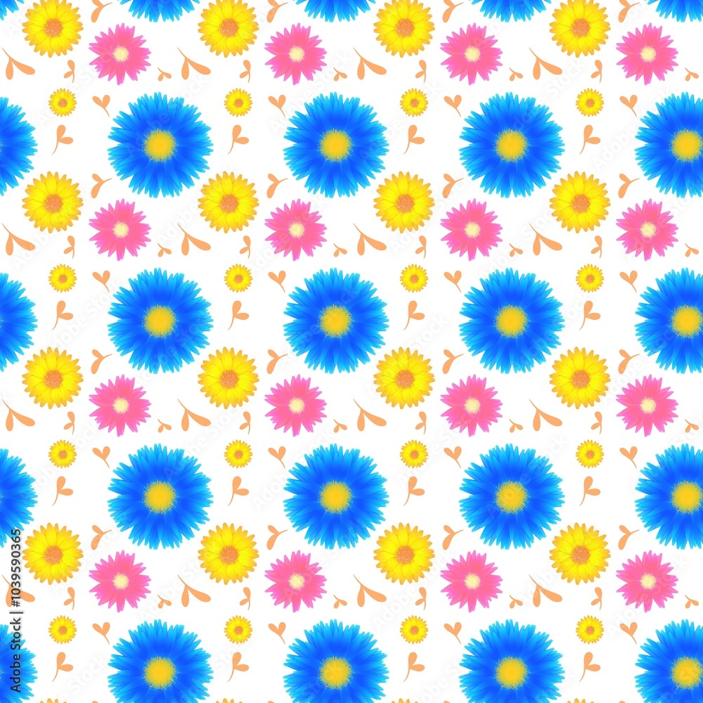 Seamless abstract flower art on pattern for background and backdrop.
