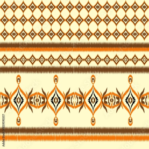 Obraz na płótnie Thai ikat ethnic traditional seamless pattern on background. w salonie
