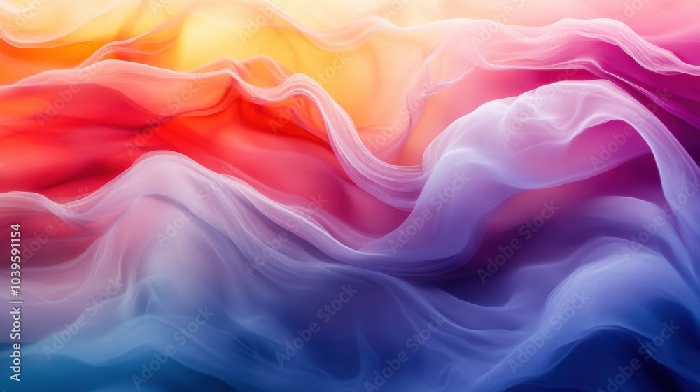 A cascade of overlapping, translucent gradients with a spectrum of colors blending seamlessly, fluid and ethereal A cascade of overlapping, translucent gradients with a spectrum of colors blending seamlessly, fluid and ethereal