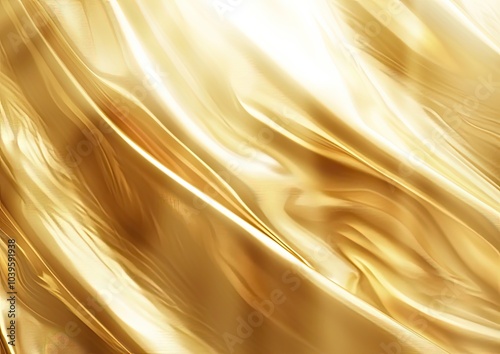 A detailed view of shimmering gold satin textile material