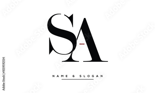 SA, AS, S, A Abstract Letters Logo Monogram