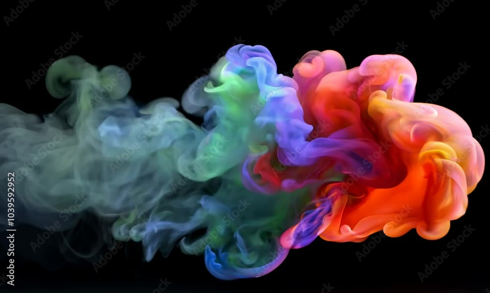 captivating smoke explosion with vibrant colors on a dark canvas captivating smoke explosion with vibrant colors on a dark canvas