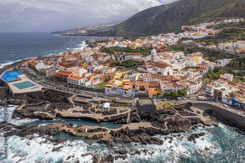 Aerial view of Garachico town of Tenerife, Canary Islands, Spain.