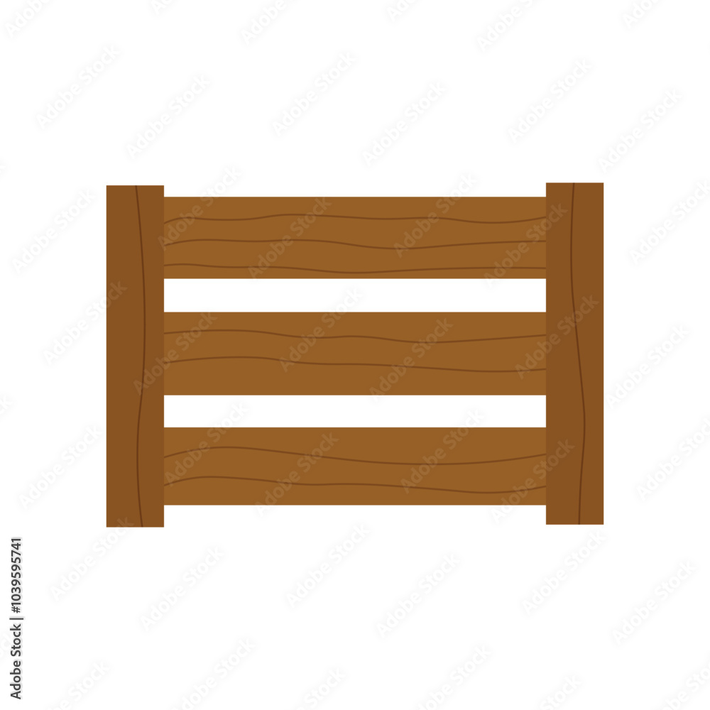 Illustration of simple wooden crate with horizontal slats, ideal for storage or shipping designs. Illustration of simple wooden crate with horizontal slats, ideal for storage or shipping designs.