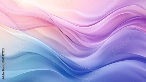 Abstract background with soft waves of pink and blue colors.