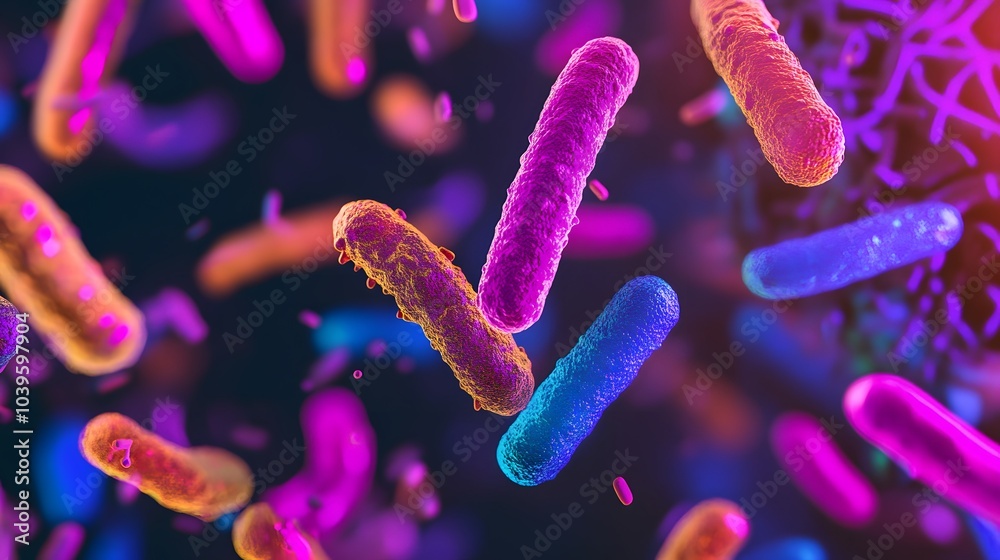 Ancient microbes under microscope reveal intricate cellular structures, showcasing their mysterious and ancient nature, ideal for scientific and educational content.