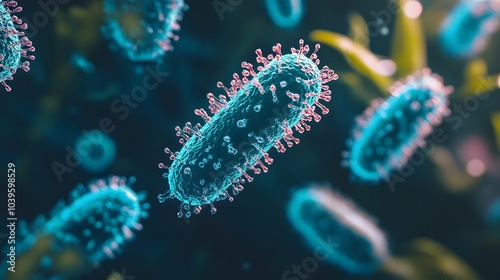 Ancient microbes under microscope reveal intricate cellular structures, showcasing their mysterious and ancient nature, ideal for scientific and educational content.