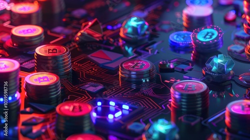 Cryptocurrency on Circuit Board