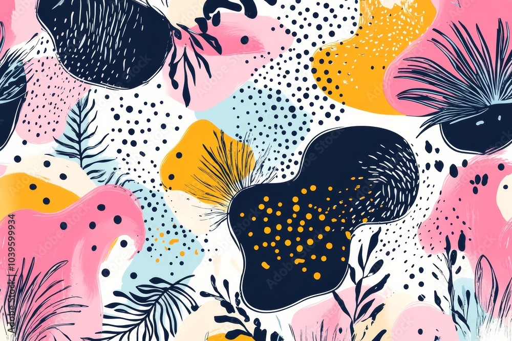 Abstract vibrant floral design with bold patterns and colors symbolizing modern floral art nature inspired trends and creative interpretations of botanical motifs Abstract vibrant floral design with bold patterns and colors symbolizing modern floral art nature inspired trends and creative interpretations of botanical motifs
