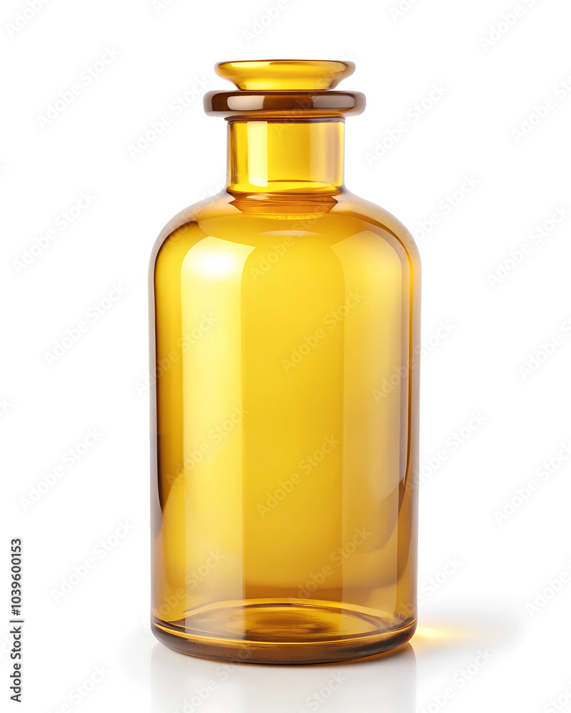 Yellow Apothecary Bottle Isolated on White