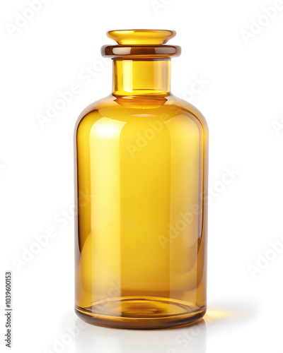 Yellow Apothecary Bottle Isolated on White photo