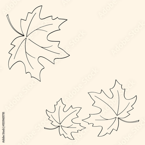 Continuous one line drawing of maple leaf. Maple leaves line art in autumn. Minimalist black linear sketch isolated on white background. Hand drawn vector illustration.	