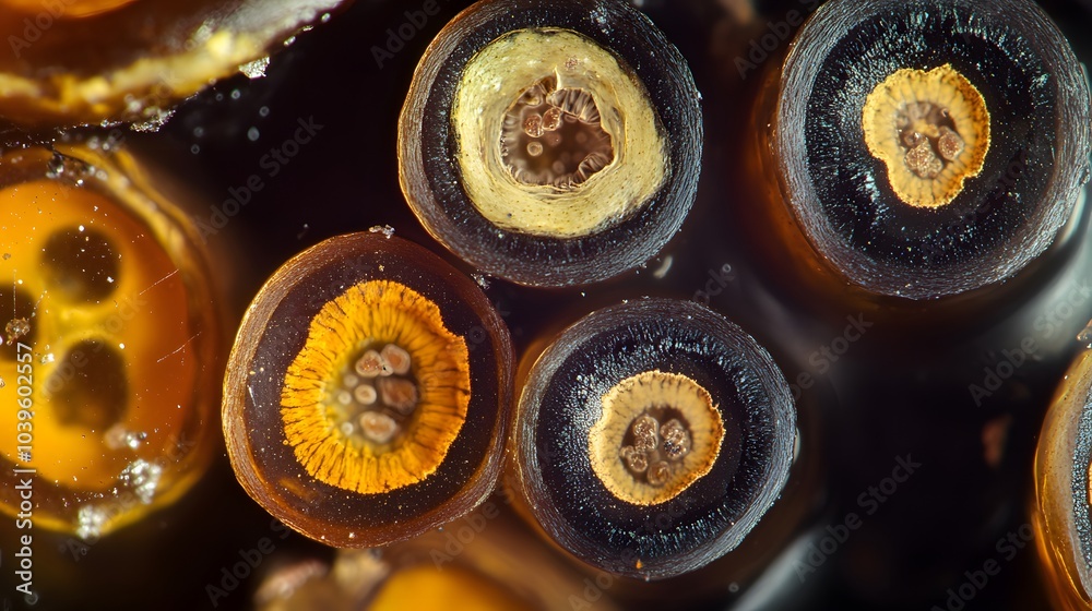 Ancient microbes under microscope reveal intricate cellular structures, showcasing their mysterious and ancient nature, ideal for scientific and educational content. Ancient microbes under microscope reveal intricate cellular structures, showcasing their mysterious and ancient nature, ideal for scientific and educational content.