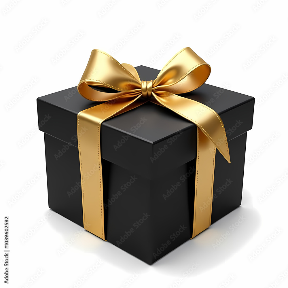 Elegant gift bох with fine golden ribbon, идфсл, gold, silky, white background, clip art Elegant gift bох with fine golden ribbon, идфсл, gold, silky, white background, clip art