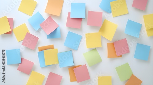 Colorful Sticky Notes on White Background