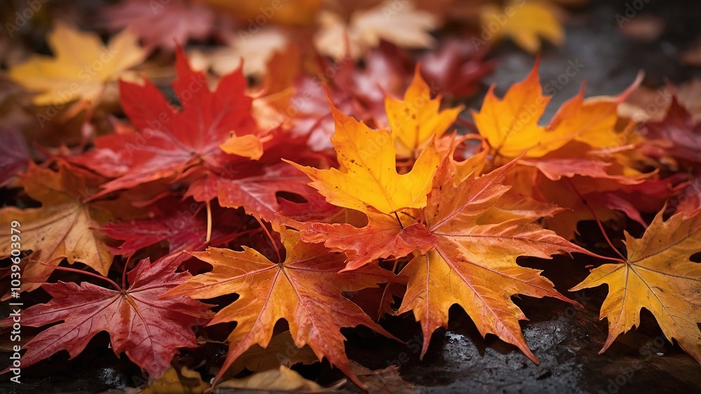 Vibrant Autumn Maple Leaves Background Vibrant Autumn Maple Leaves Background
