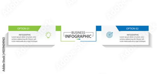 Business infographics. Infographics with 2 steps or options