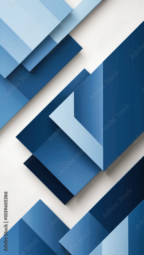 Fototapeta premium Blue abstract elements in a 3D composition