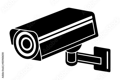 cctv vector silhouette icon on white background