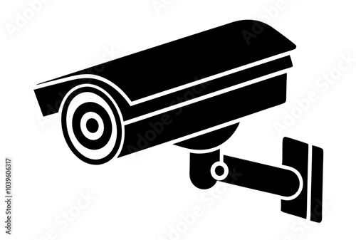 cctv vector silhouette icon on white background