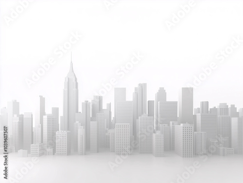 Wallpaper Mural Minimalistic city skyline in grayscale Torontodigital.ca