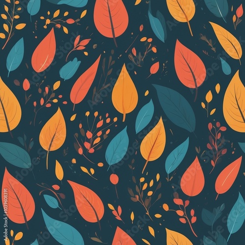 seamless pattern with leaves