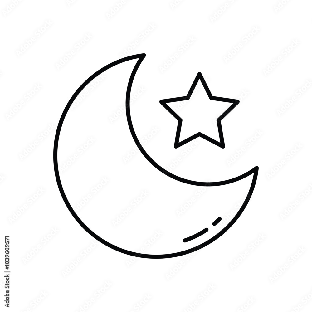 Crescent Moon vector icon stock illustration Crescent Moon vector icon stock illustration