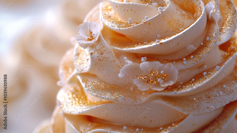 Delicate Meringue Pyramid with Gilded Edges Delicate Meringue Pyramid with Gilded Edges
