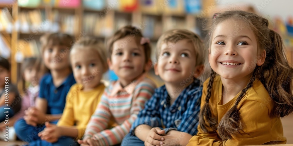 Smiling Children in a Classroom Setting: Education and Joy Smiling Children in a Classroom Setting: Education and Joy