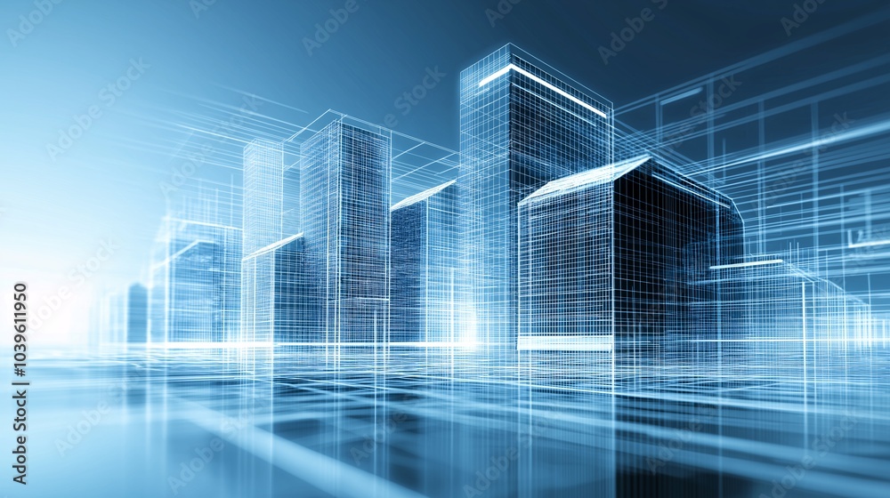 Cyber City: A mesmerizing, futuristic cityscape rendered in cool, abstract tones, with towering buildings and glowing lines creating a sense of dynamic energy and technological advancement. Cyber City: A mesmerizing, futuristic cityscape rendered in cool, abstract tones, with towering buildings and glowing lines creating a sense of dynamic energy and technological advancement.