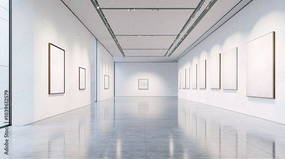 Fototapeta premium Minimalist Art Gallery Interior View