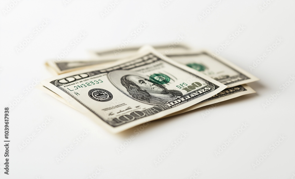 Stack of US dollar bills on a white marble surface. Stack of US dollar bills on a white marble surface.