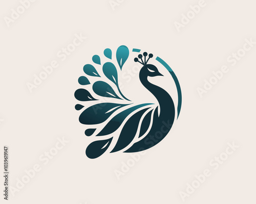 Peacock bird logo design vector illustration