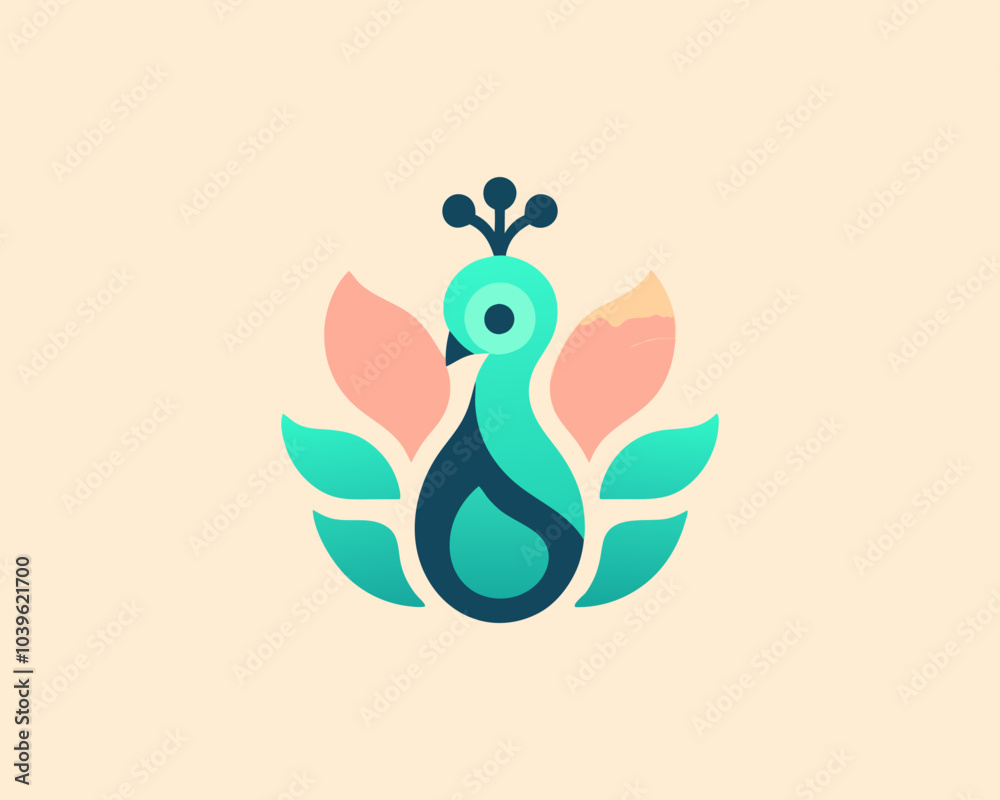 Peacock bird logo design vector illustration Peacock bird logo design vector illustration