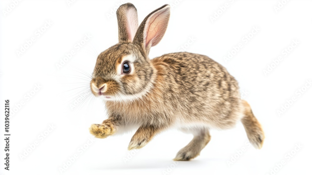 A cheerful rabbit isolated on a white background A cheerful rabbit isolated on a white background