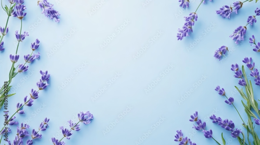 Vibrant purple flowers on a serene blue background, floral celebration of color and beauty Vibrant purple flowers on a serene blue background, floral celebration of color and beauty