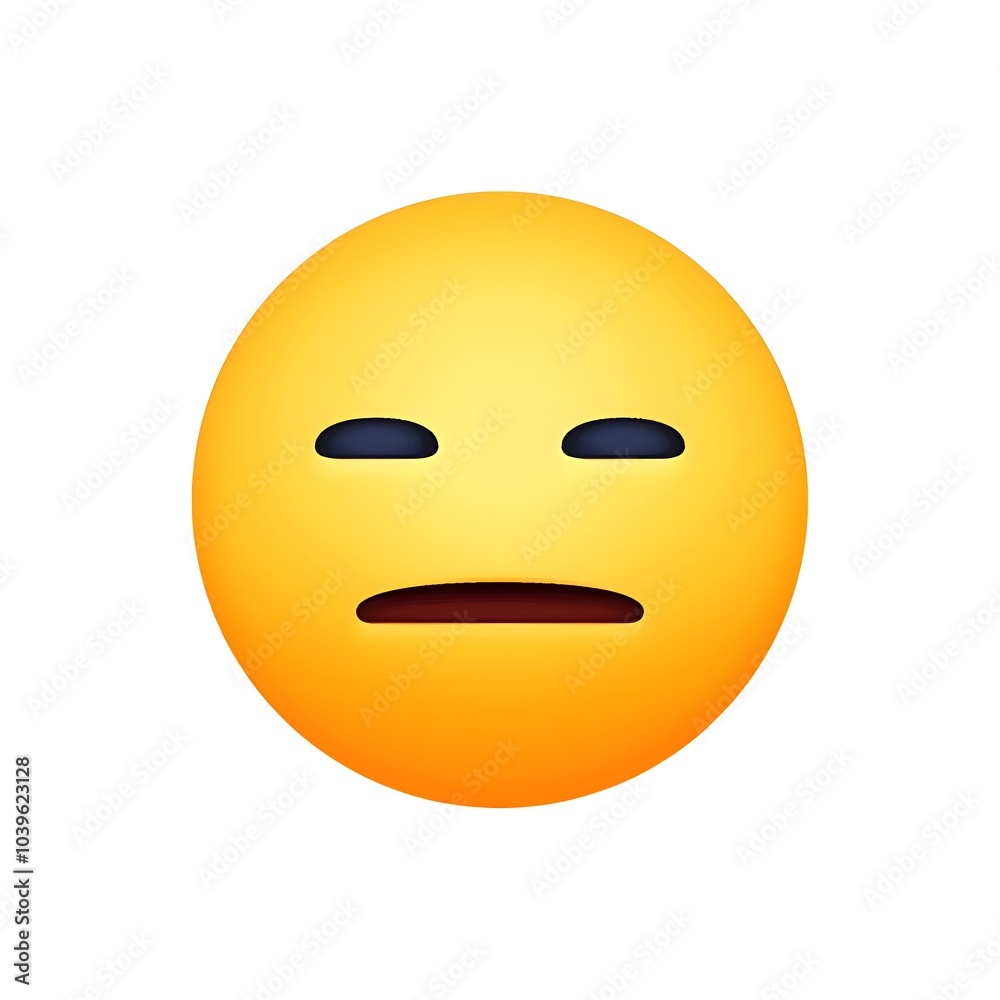 Fototapeta premium Pensive Face Emoji: Sadness and Reflection 