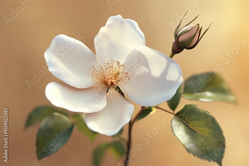 Beautiful fresh musk rose. Rosa moschata flowers in early summer