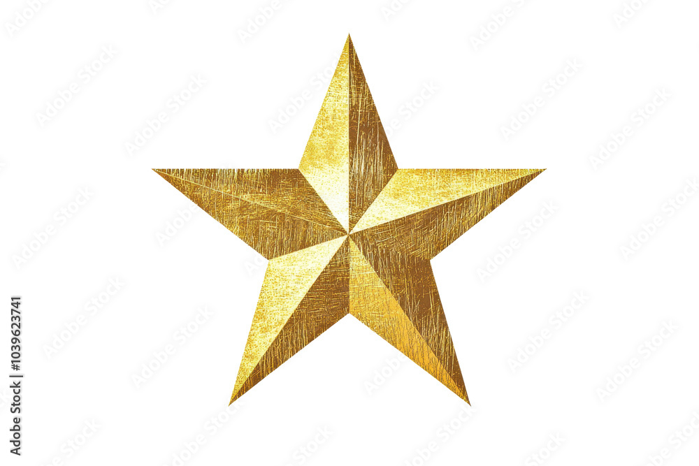 Obraz premium Elegant gold star illustration, perfect for festive design, celebration themes, or as a decorative element in various creative projects.