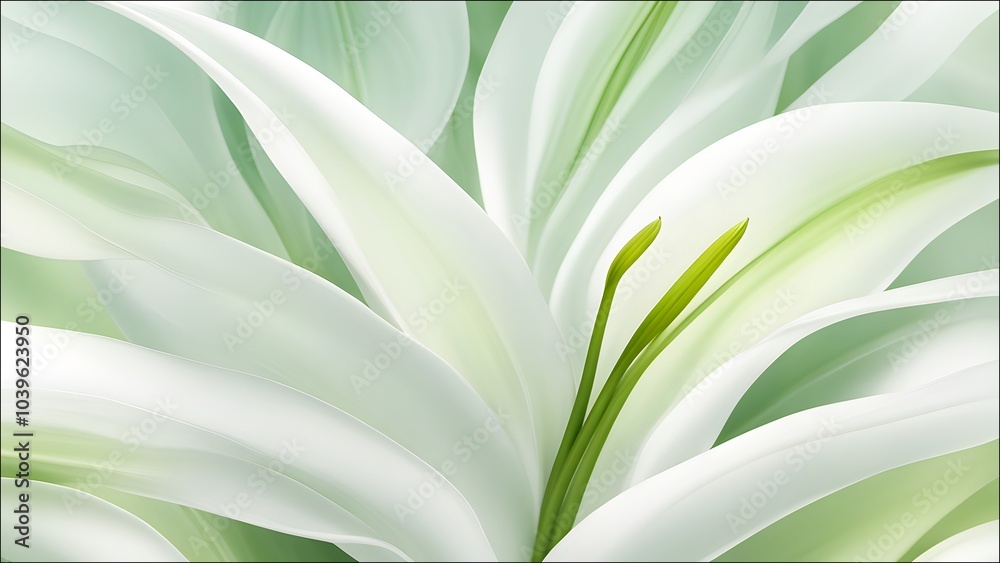 Obraz premium Lily (Purity, Eternal Love)_ A serene abstract background with white lily petals.