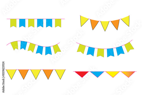 Decorative colorful party flags