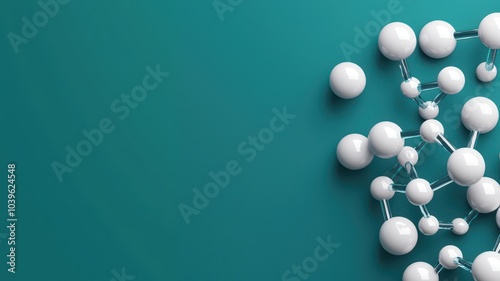 Glowing oxygen molecules suspended in mid-air, offering ample space for text in a sleek, minimal design.