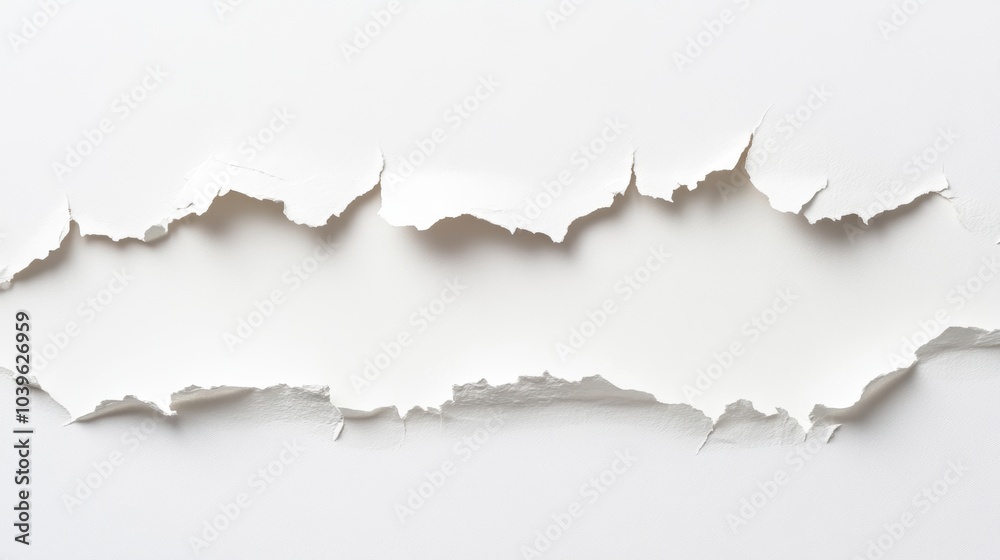 White torn paper with hole, textured background for design and creative projects White torn paper with hole, textured background for design and creative projects