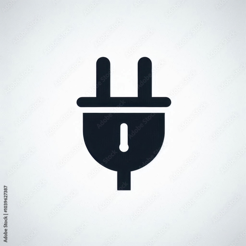 2 pin Plug Icon in black 2 pin Plug Icon in black
